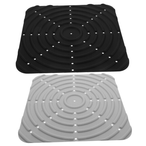 2pcs Silicone Chicken Nesting Pads with Egg Protection and Easy Clean Surface, Black and Grey