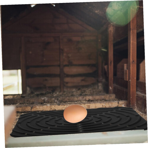 2pcs Silicone Chicken Nesting Pads with Egg Protection and Easy Clean Surface, Black and Grey 2