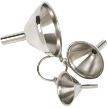 Set mit 3 tragbaren Trichtern, Mini-Lebensmitteltrichtern aus Edelstahl