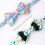 Cat collars with bell and safety clasp - Blue-green dinosaur design 3
