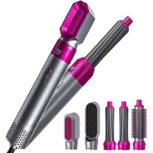 5-in-1 Hot Air Comb, Rotating Brush, Curling Iron, Styling Brush, Removable Hot Air Comb, with Brush Head A425