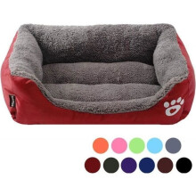 Weiqiao Hunde-/Katzenkissen, ultraweiches, atmungsaktives, warmes Oxford-Stoffbett für kleine Hunde – Rot, S