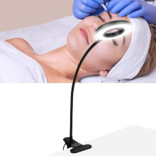QL LED Desk Lamp for Reading, Tattooing, Makeup, and Eye Care with Clip and USB Eyelash Extensions