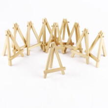 10 Stück Mini-Staffelei aus Holz mit Stativ, 12 x 7 cm, Fotohalter, Kartenhalter, Hochzeit, Party, Tisch