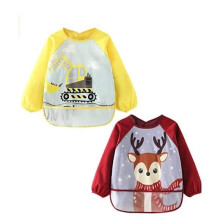 2 pcs Waterproof Long Sleeve Unisex Feeding Apron for Baby Child from 6 Months to 3 Years.