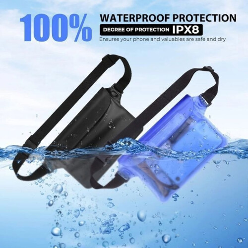Waterproof Pouch - IPX8 - Bag with Adjustable Strap - Pack of 2 - Phone Protection 2