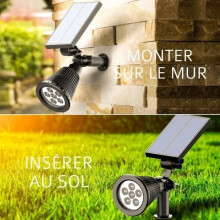 Buitenspot op zonne-energie met 6 LED's op paal met bewegingssensor, IP65 waterdicht, verstelbaar met 180 zonnepaneel