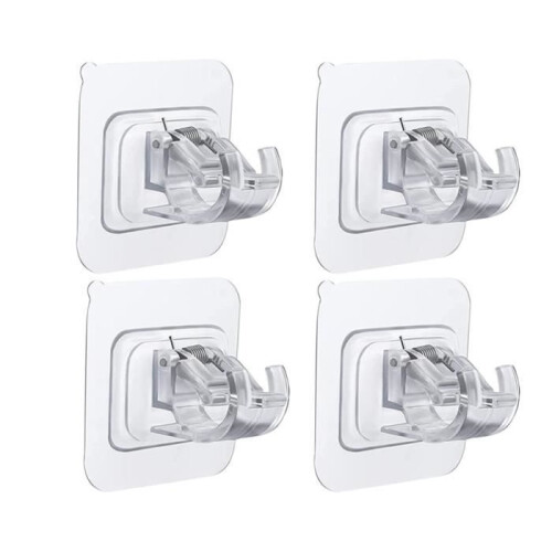Staffe autoadesive per aste per tende da 4 pezzi, supporti a parete per aste per tende, ganci autoadesivi