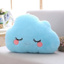 Children's Gifts Plush Moon Cushion Pillow Cuddly Toy Decor for Girls' Bedroom PP Cotton Cloud Blue 30*45cm