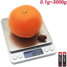 XL draagbare precisieweegschaal met twee weegplateaus. Nauwkeurigheid 0,1/3000 g, precisievoedselweegschaal, ingrediëntenschaal