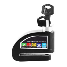 Blocca disco con allarme antifurto per moto, Blocca disco per scooter, Blocco con allarme antifurto per bicicletta, Nero