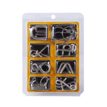 8-piece wire IQ test puzzle set, brain teaser game for adults and children, toys