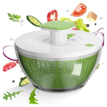5L Salad Spinner - BPA-Free Salad Spinner with Innovative Pressing Mechanism - Salad Spinner with Lid