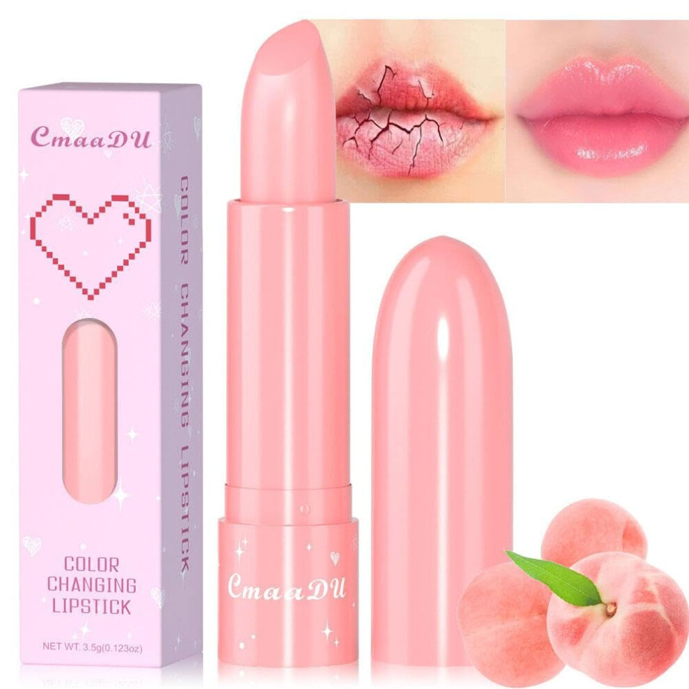 Color Changing Lip Balm with Fruit Flavor, Long Lasting Moisture, Natural Vitamin E Tinted Lipstick