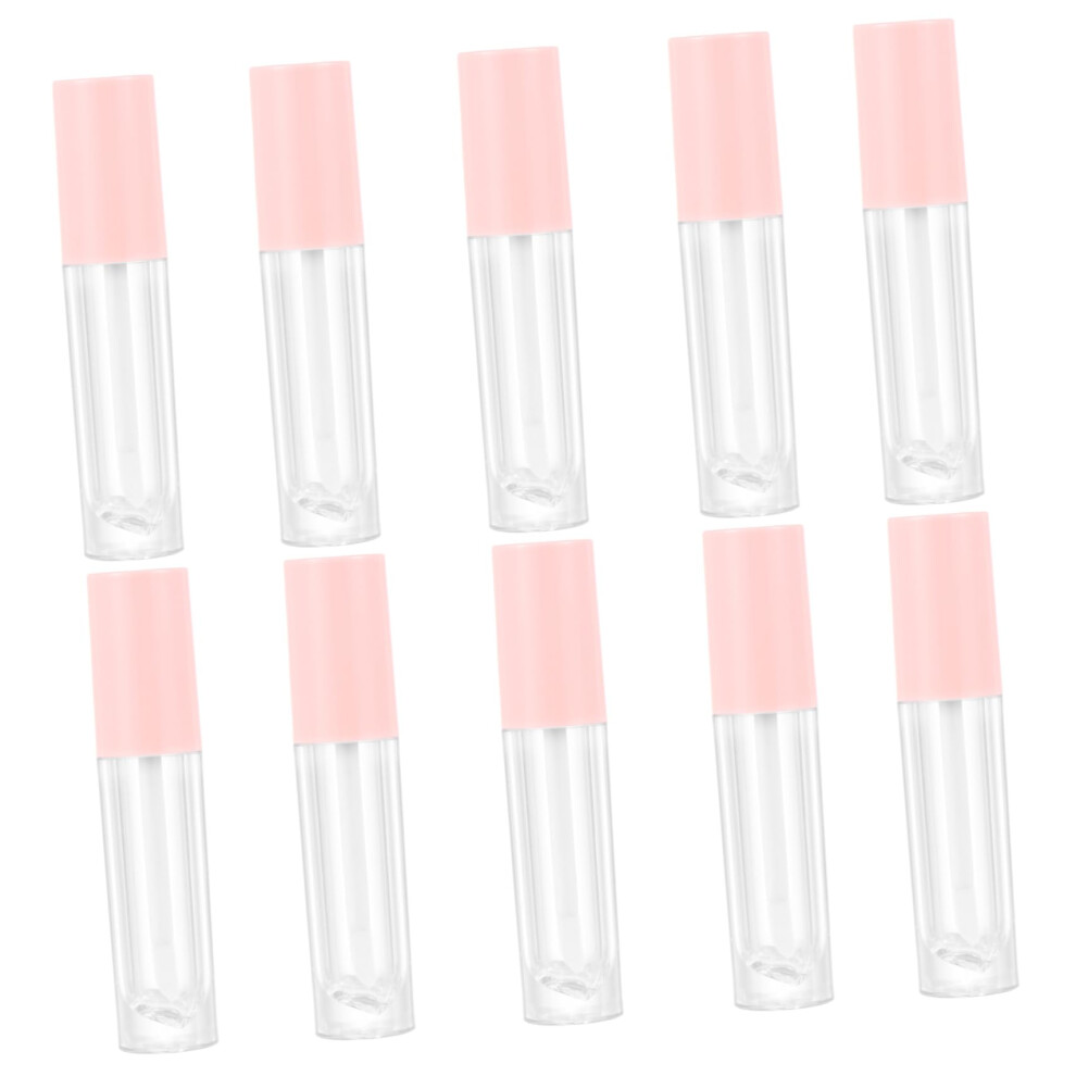 Pink 10Pcs Empty Lip Gloss Tubes With Leakproof Wand Applicator For Diy Cosmetics,