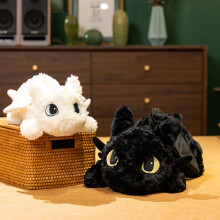 (Black,110cm)Toothless Plush Stuffed Animal Dragon Toy, Ultra Soft Night Fury Pillow Pet, Cuddly Bed Buddy Gift for Boys Girls