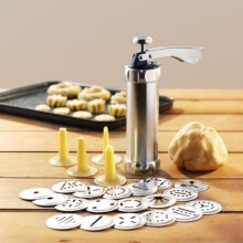 ALUMINUM CHURRO MACHINE - 200ML CAPACITY - 21CM HEIGHT - INCLUDES 4 NOZZLES AND 19 DISCS - IDEAL FOR MAKING CHURROS