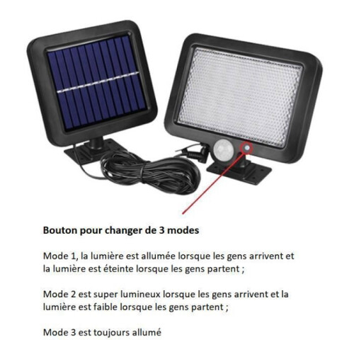 2 PCS 56 LED Outdoor Solar Lights with Motion Sensor - IP65 Waterproof - 3 Modes 1