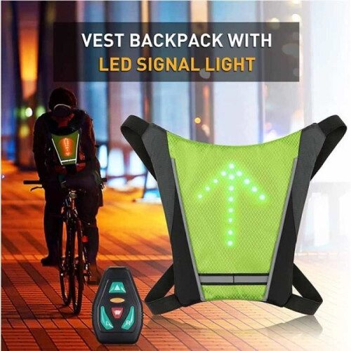 Reflective Backpack - FOLAYA - Grey - Rechargeable LED - Cycling Safety - Waterproof 1