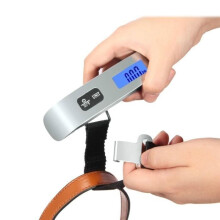 Elektroninen matkatavaravaaka/kannettava digitaalinen vaaka/matkavaaka/riippuva vaaka Max 50 kg sinisellä taustavalaistulla LCD-harmaalla