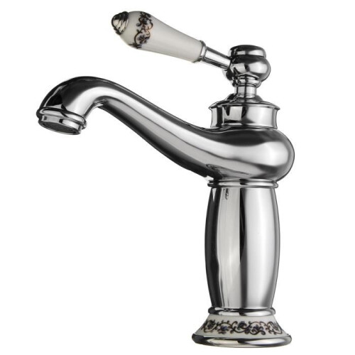 TEMPSA Brass Ceramic Basin Mixer Tap - Ceramic Cartridge - Silver Grey