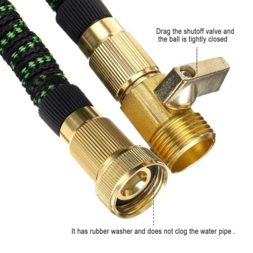 Garden hose - FlexiHose - 30M - 8 Modes - Spray gun - Brass fitting 1