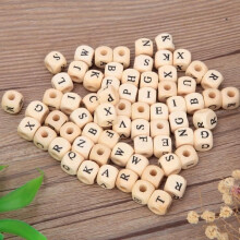 Zerone Wooden Letter Beads 100 pcs DIY English Square Wooden Alphabet Letter Beads Jewelry Making Supplies