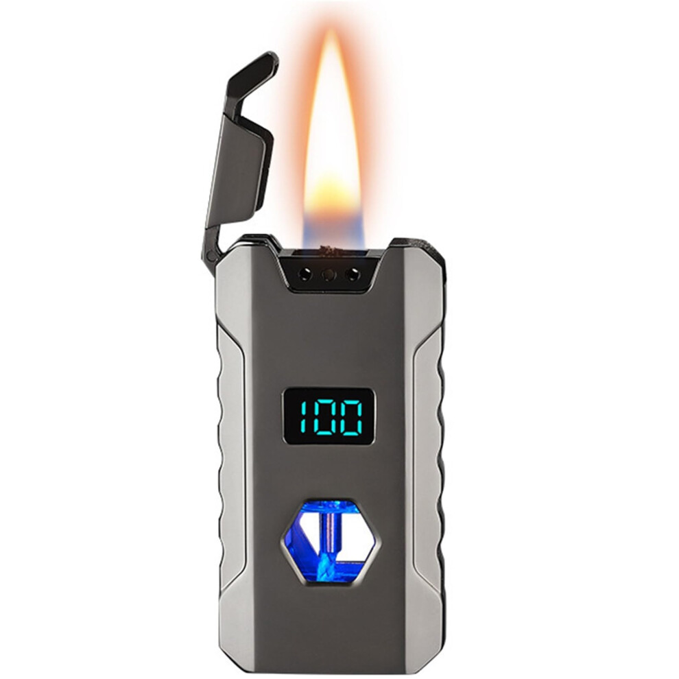 Black Smart Retro Kerosene Flip Lighter With Visible Fuel Tank, 4 Ignition Methods, Fuel Not Included, Men's Gifts
