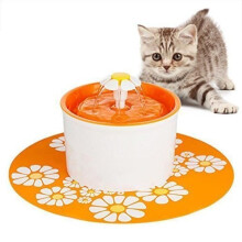Flower-Shaped Cat and Dog Water Fountain with Filter, 1.6L Bowl, Hygienic and Silent Water Dispenser for Cats, Dogs, and Birds - Orange