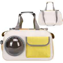 Cat Backpack Carrier with Bubble Window, Breathable Mesh for Travel, Airplane, Outdoor Adventures, Yellow