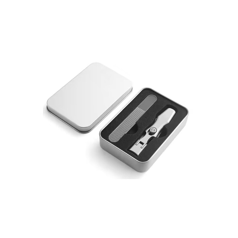 Silver Stainless Steel Wide Jaw Nail Clippers With Catcher For Thick Nails Seniors