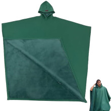 Oversized Blanket Hoodie with Weighted Comfort and Cloak Design, Unisex Green Batwing Sleeves