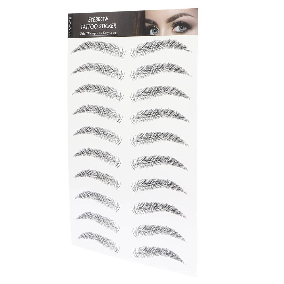 Waterproof Eyebrow Transfer Sticker Black03, Natural LongLasting SkinFriendly for Women