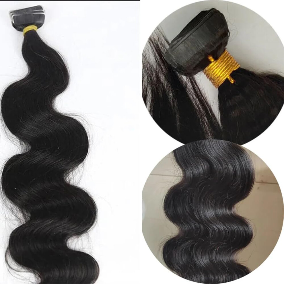Unisex 10 Inch Tape In Human Hair Extensions 100G 40Pcs Brazilian Remy Seamless Natural Blend