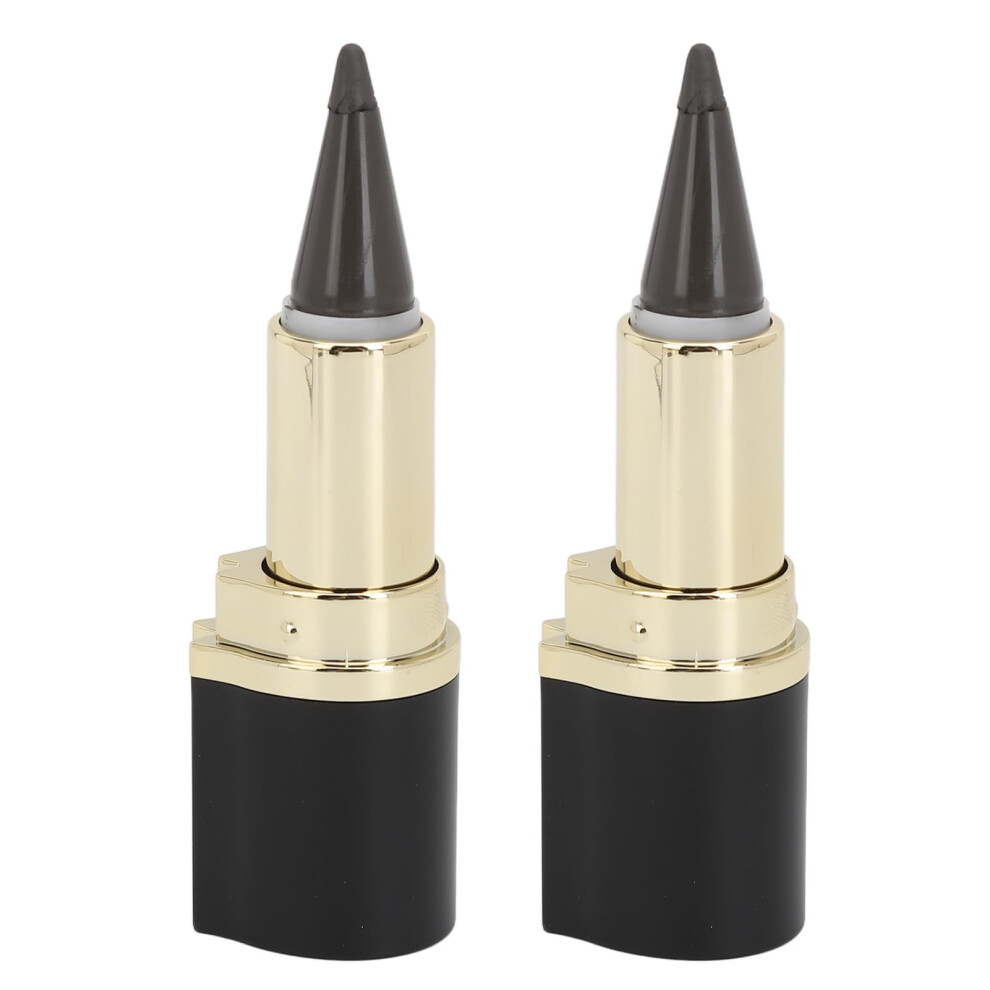 2pcs Waterproof Gel Eyeliner Pencil Black Grey Smudge Proof Long Lasting Professional Makeup