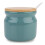 Sugar bowl - Not specified - 8x8cm - Ceramic - Dark Green - With spoon and lid 1