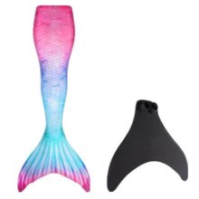 Verstärkte Meerjungfrauenflosse für Erwachsene, Einzelflosse, geeignet für Wassersport, Farbverlauf Rosa XS