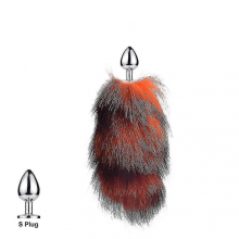 Abnehmbarer Fuchsschwanz für Katzen, Echtfell, kleiner Hundeschwanz, Spielzubehör, Orange S