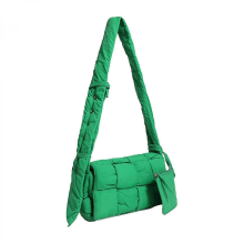 Damen-Kartenetui aus Baumwolle - Gepolsterte Schultertasche aus Stoff (Grün)