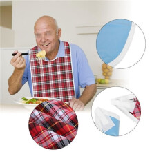 HUH Waterproof Adult Bib - FYDUN - Red - PVC + Cotton - Magic Ribbon