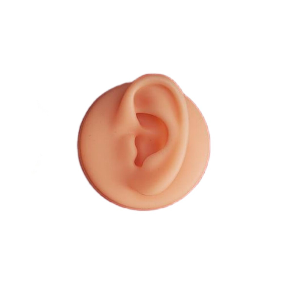 Ear Piercing Practice Model with Realistic Silicone Ear Simulation, Reusable Training Tool in Deep Skin Color