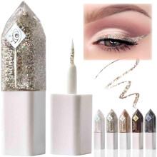 Liquid Glitter Eyeliner Rainbow Silver Waterproof Long Lasting Diamond Shimmer Eye Makeup Set