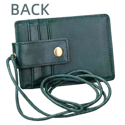 Badge Holder - Unspecified - Leather - Dark Green - RFID - 4 Card Slots 2
