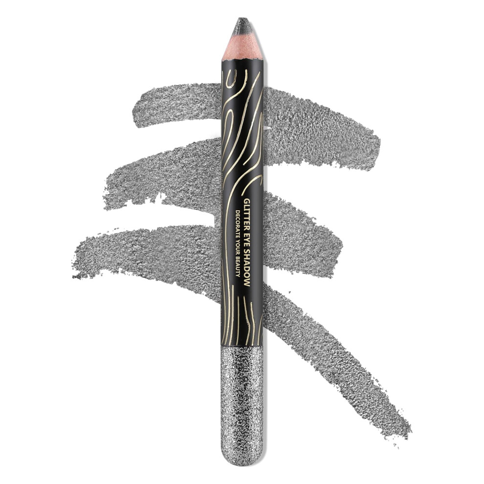 Glitter Eyeshadow Stick with Metallic Shimmer Eyeliner, Long Lasting Multiuse  Pigment Pencil