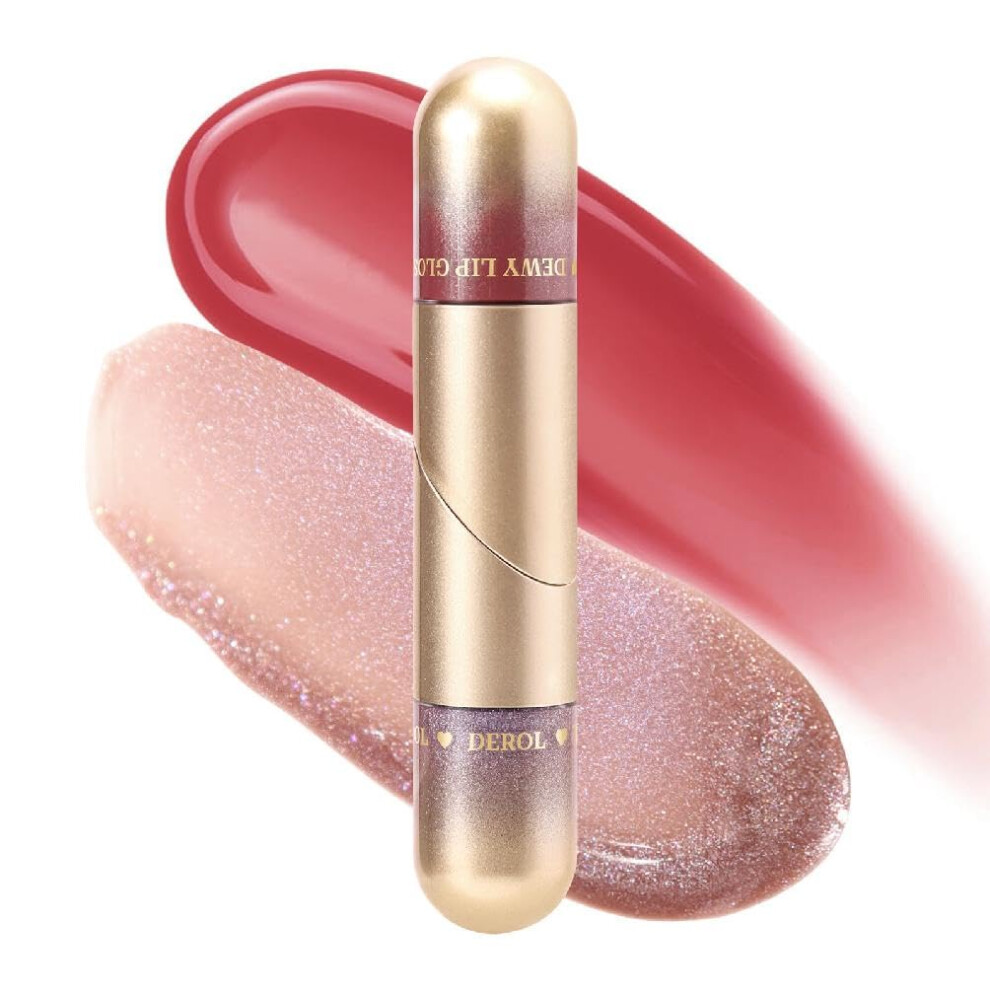 Dual Ended Liquid Lipstick and Glitter Lip Gloss, Long Lasting Waterproof Matte Finish