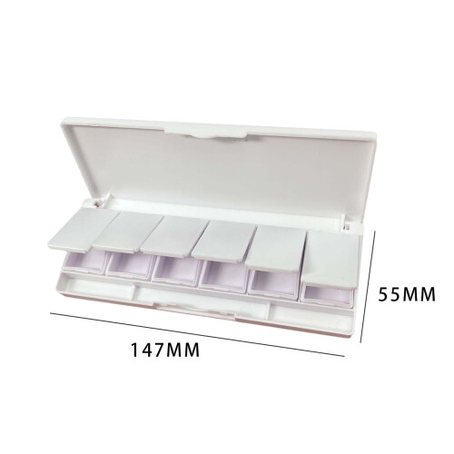 2 Pack 6 Grid Empty Eyeshadow Palette Refillable Makeup Case Compact Travel Size Storage 1