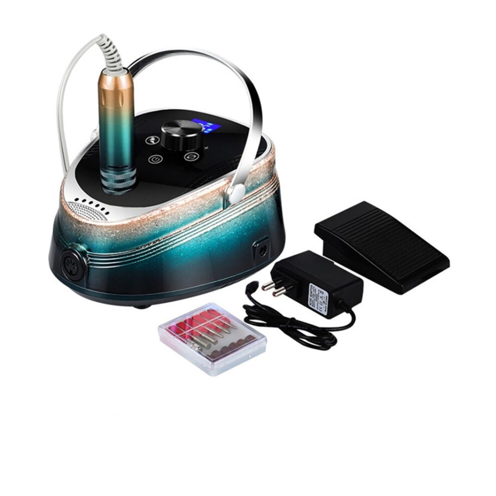 Electric Nail Drill 35000 RPM Professional Rechargeable for Acrylic and Gel Nails with Foot Pedal