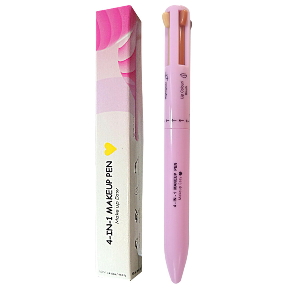 4 in 1 Makeup Pen with Eyeliner Lip Liner Brow Pencil and Highlighter, TravelFriendly Touch Up Tool