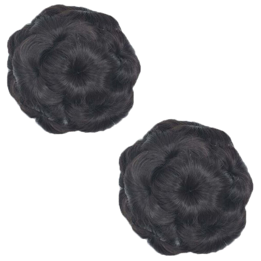 Unisex Brown/Black Hair Bun Extensions Claw Clip Messy Bun Hair Piece Ash Blonde Curly Wavy For Wedding Party