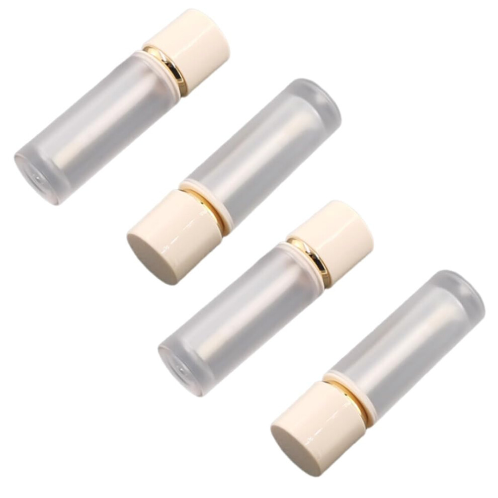 4 Pcs 4.5ml Frosted Lip Gloss Tubes with Wand, Empty Lipstick Container, Yellow Lid for DIY Travel
